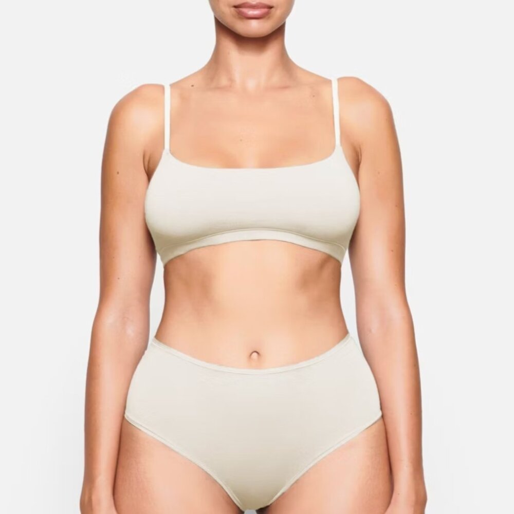 Skims Cotton Jersey Scoop Neck Bralette